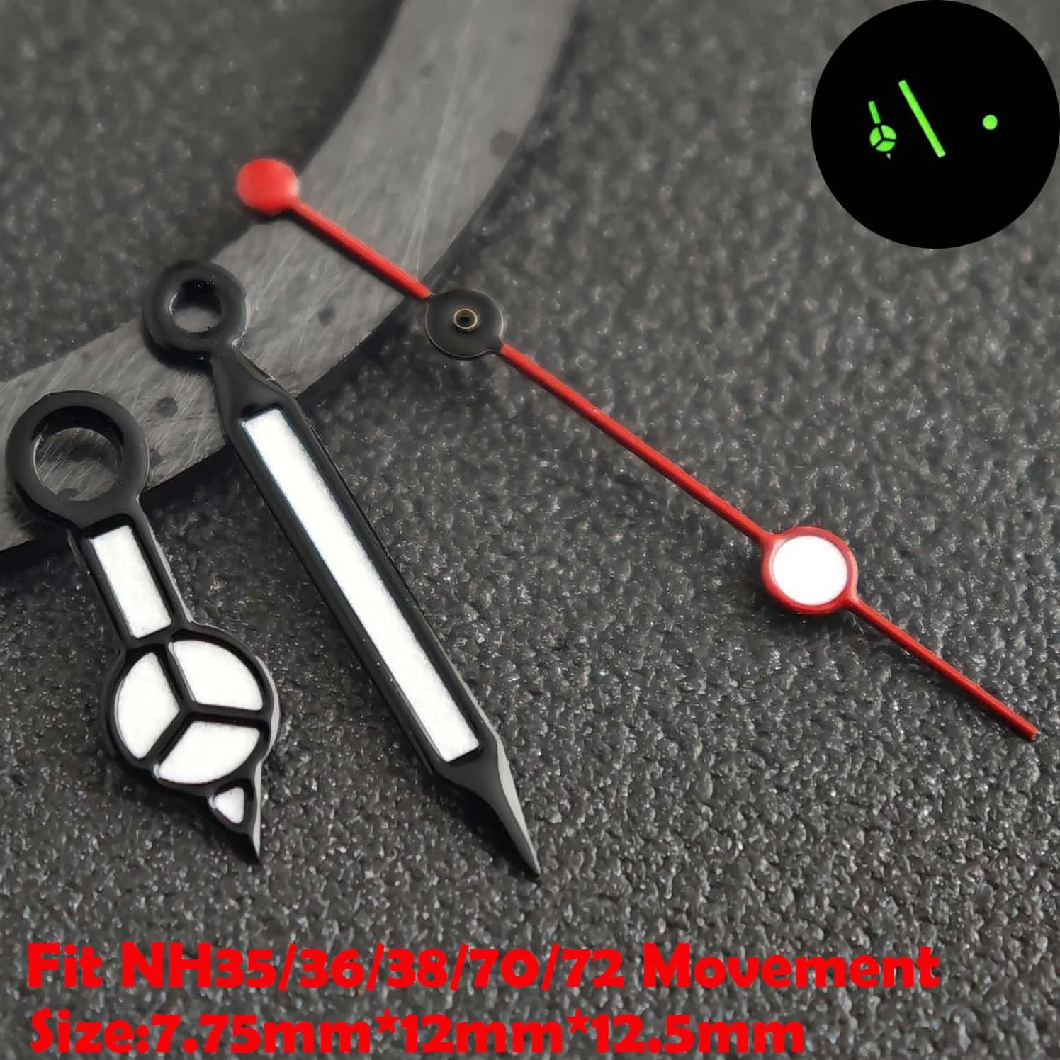 Luminous Green/Blue-Green Watch Hands - Premium Replacement Parts