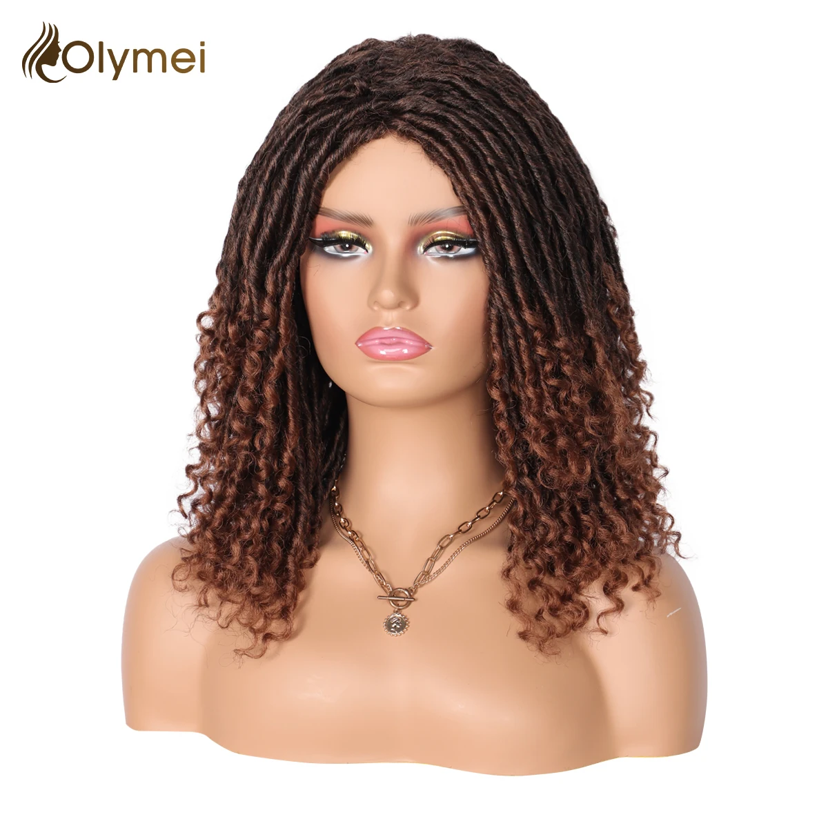 Completas com Boho Dicas para Preto Tranças de Cabelo Olymei Sintético Locs Trançado Perucas Encaracolado Feminino Natural Ombre Marrom 14 4 Computers & Electronics