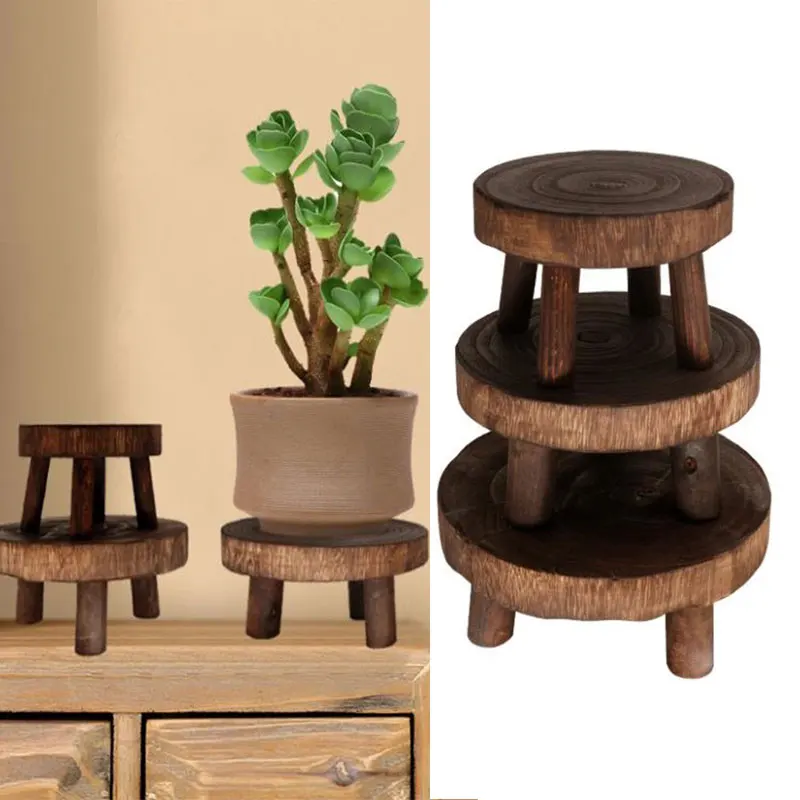 

New Wooden Plant Stand Flower Pot Base Holder Stool Garden Flower Display