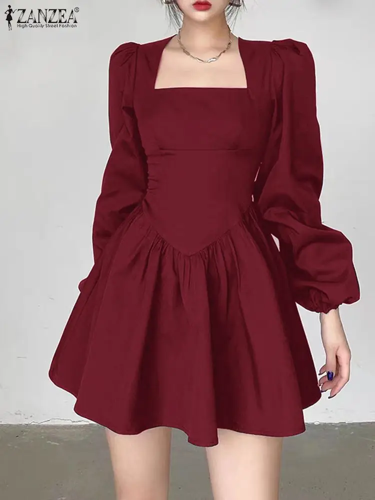 여성용 V넥 긴팔 드레스, 바로크 스트레이트 무릎 길이, 어머니의 날, 폴리에스테르 없음, 기타 용수철, 가을 