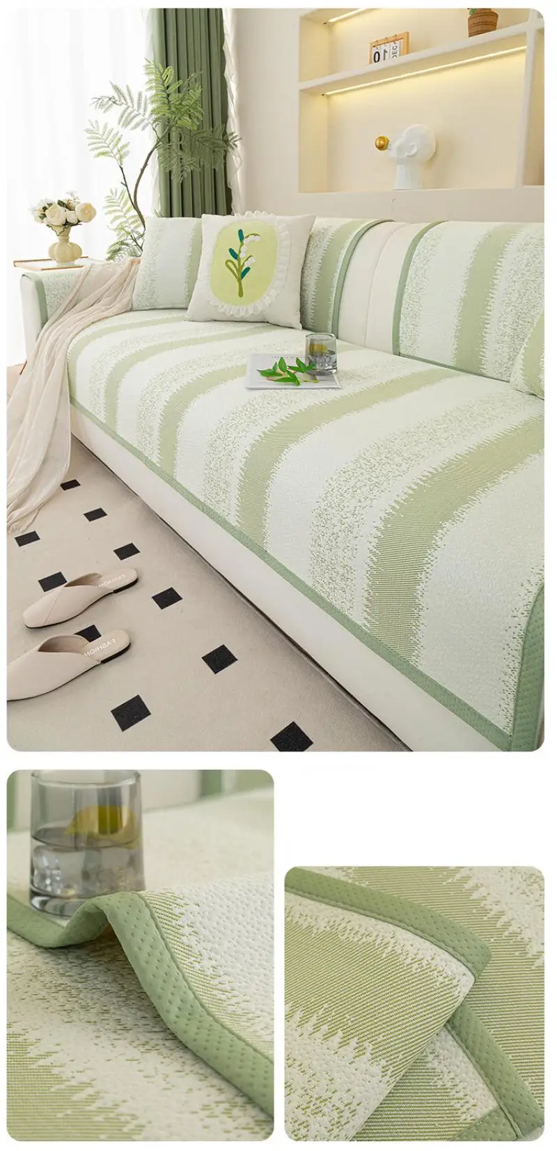 Sommerlicher, kühlender Sofabezugstoff, rutschfest und wasserdicht, Sofakissenbezugstoff, Handtuch, universelle Sofabezüge, Dekoration für Zuhause – Detail 8