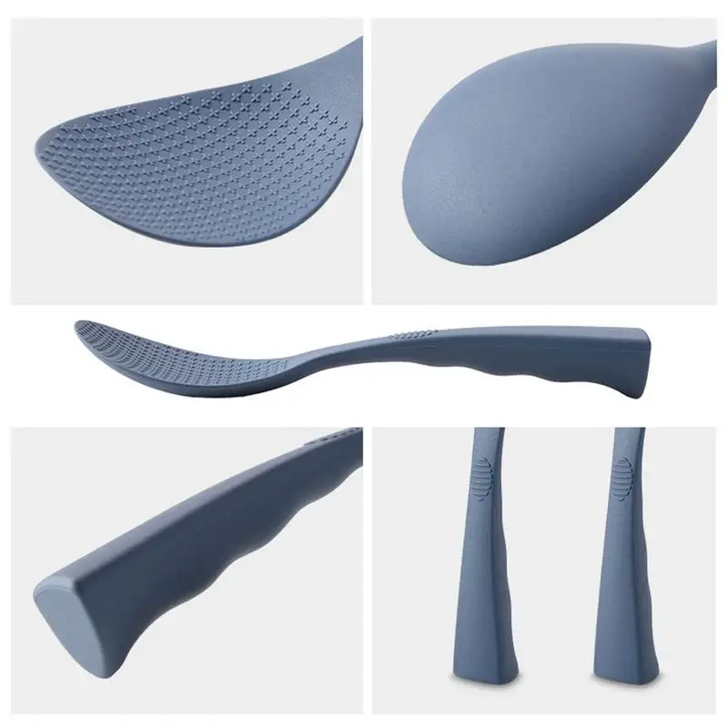 Rice Spoon Food Grade Heat-resistant Paddle Silicone Standing Type Rice Spatula Food Serving Shovel Kitchen Gadget