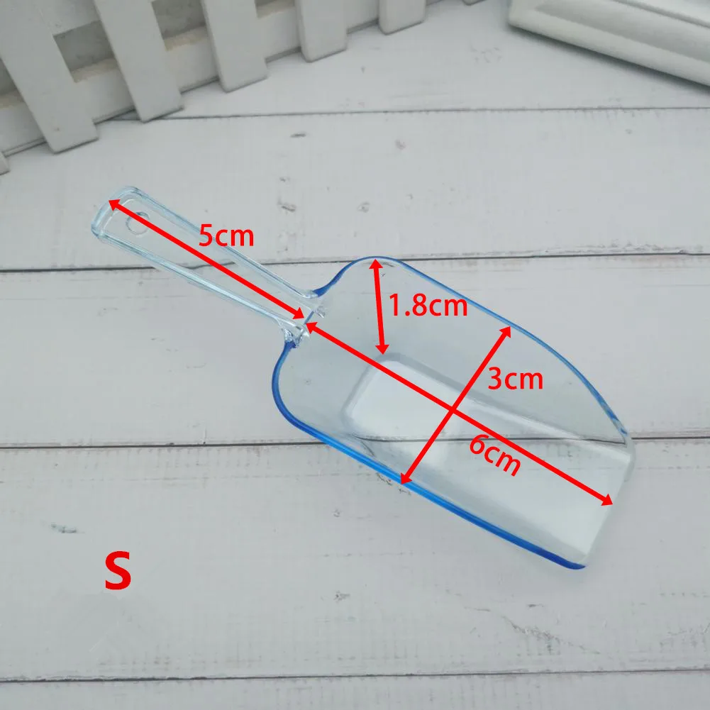 Mini Plastic Ice Scoops Transparant Ice Shovel Candy Dessert Grain Birthday Wedding Party Supplies Kitchen Accessories 6pcs ice cream scoop ice shovel scoop ice cube scoop