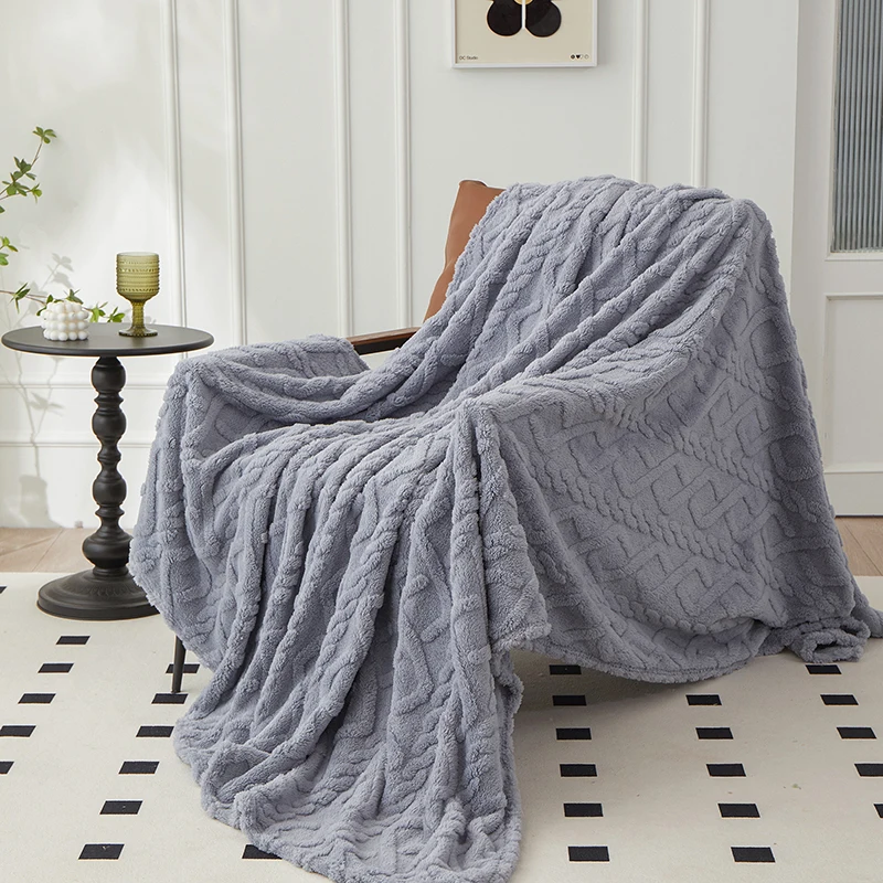 Rolled single-layer tuff blanket double-sided fuzz multi-function blanket thicken thermal tuff blanket