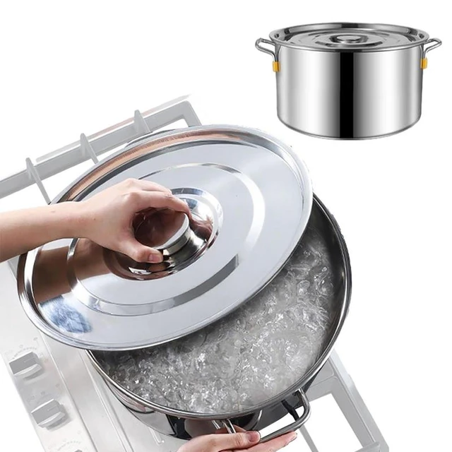 8PCS Straight Shape Stainless Steel Cookware Stock Pot with Clear