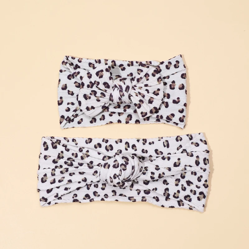 

2Pcs Women Girls Headband Tie Knot Turban For Mother Baby Printing Bows Hairbands Children Headwraps Lady Nylon Hair Accessories