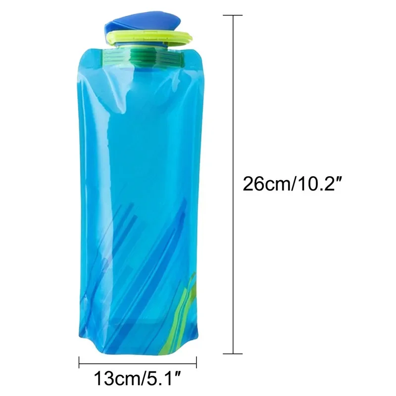 Portable Ultralight Foldable Water Bag 700ml Water Bottle Pouch Outdoor Sport Supplies Hiking Running Soft Flask Water Bottle
