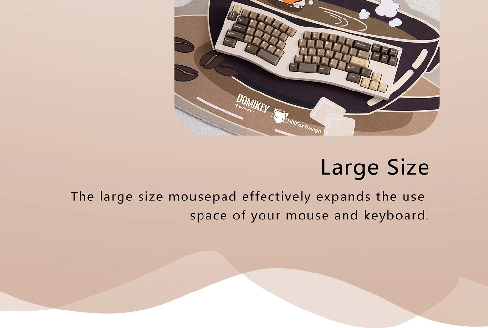 Domikey-Silent Cafe Mousepad para teclado mecânico e