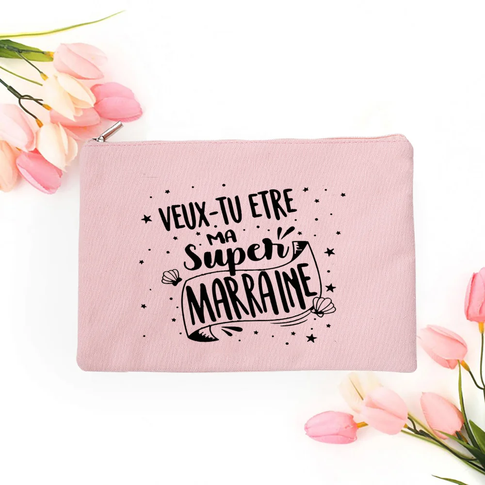 Do You Want To Be My Beloved Godmother Request Cosmetic Case Godmother Makeup Bags Travel Wash Storage Pouch Gifts for Godmother