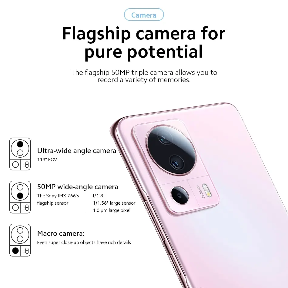 Global Version Xiaomi Mi 13 Lite 5G Snapdragon 7 Gen 1 NFC 50MP Main Camera 120Hz AMOLED Display 67W Turbo Charging