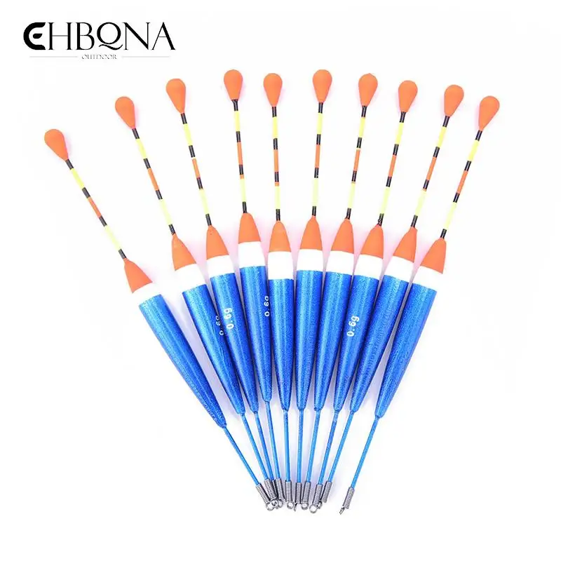 10pcs Assorted Sizes Outdoor Fishing Lure Floats Bobbers Hooks Slip