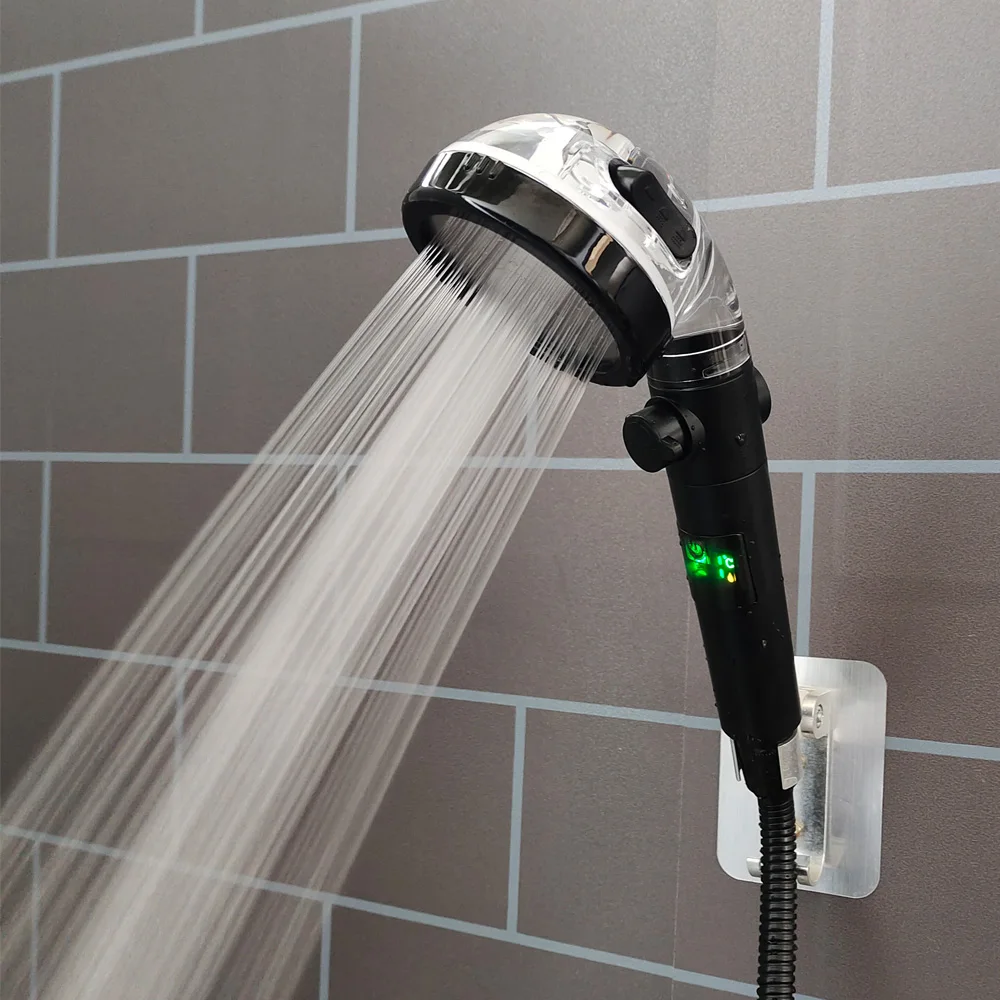 LED Digital Temperature Display Shower Head 3 Modes Water Saving High Pressure Showerhead Eco Shower Bathroom Accessories 4