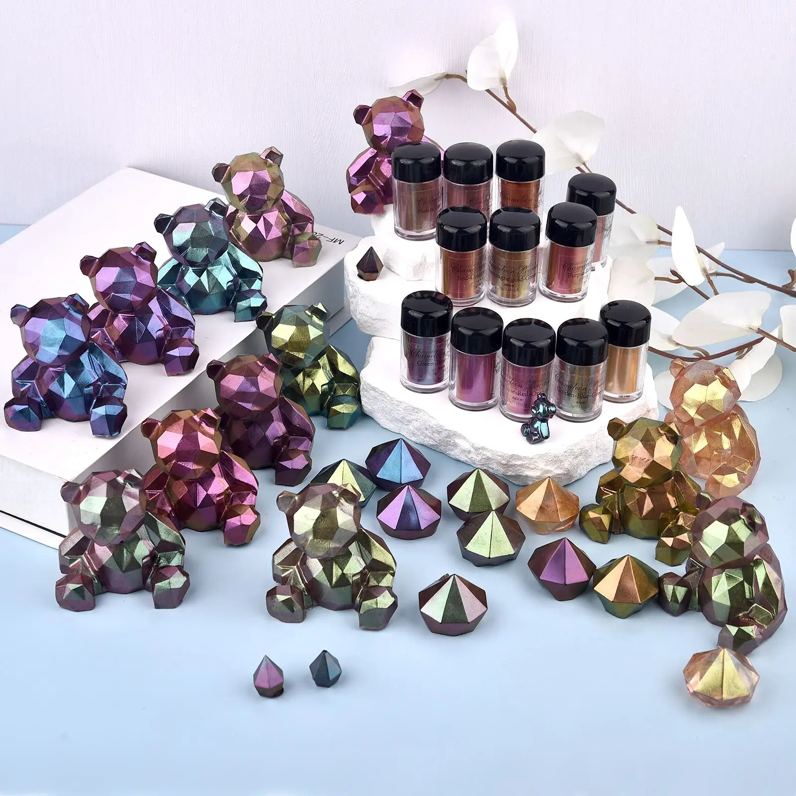 Pearl Pigment Chameleons Pigment Metallic Resin Pigments Epoxy Glitter Powder Mirror Chameleons Dye Magic Powder For Jewelry Making Supplies