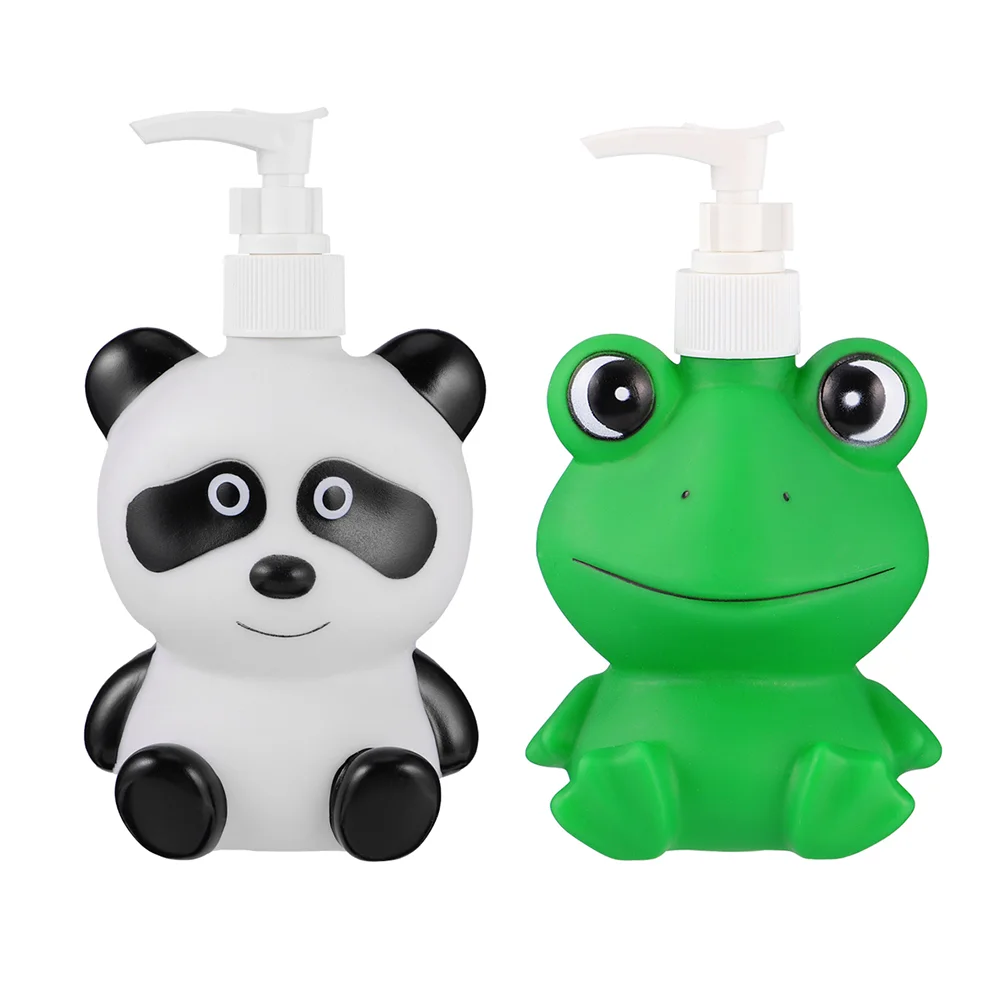 

2 Pcs Cartoon Lotion Packaging Shampoo Bottle Press Hand Soap Dispenser Storage Sub Filling Empty
