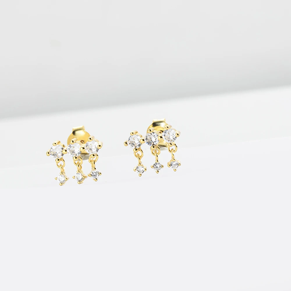 DPLAOPA 925 Sterling Silber 12 Stile Winzige klassische klare Ohrstecker Piercing Frauen Luxus Edlen Schmuck Clips 2022 Winter – Detail 9