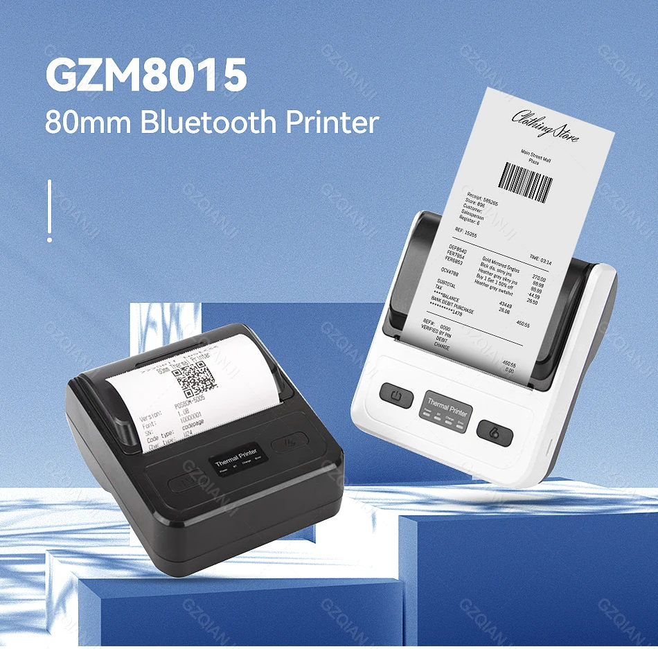mini phone printer GOOJPRT 3 Inch Portable Thermal POS Printer Machine 80mm Receipt Bill Printers Maker Bluetooth Printer Mini Maker For Loyverse mini color printer