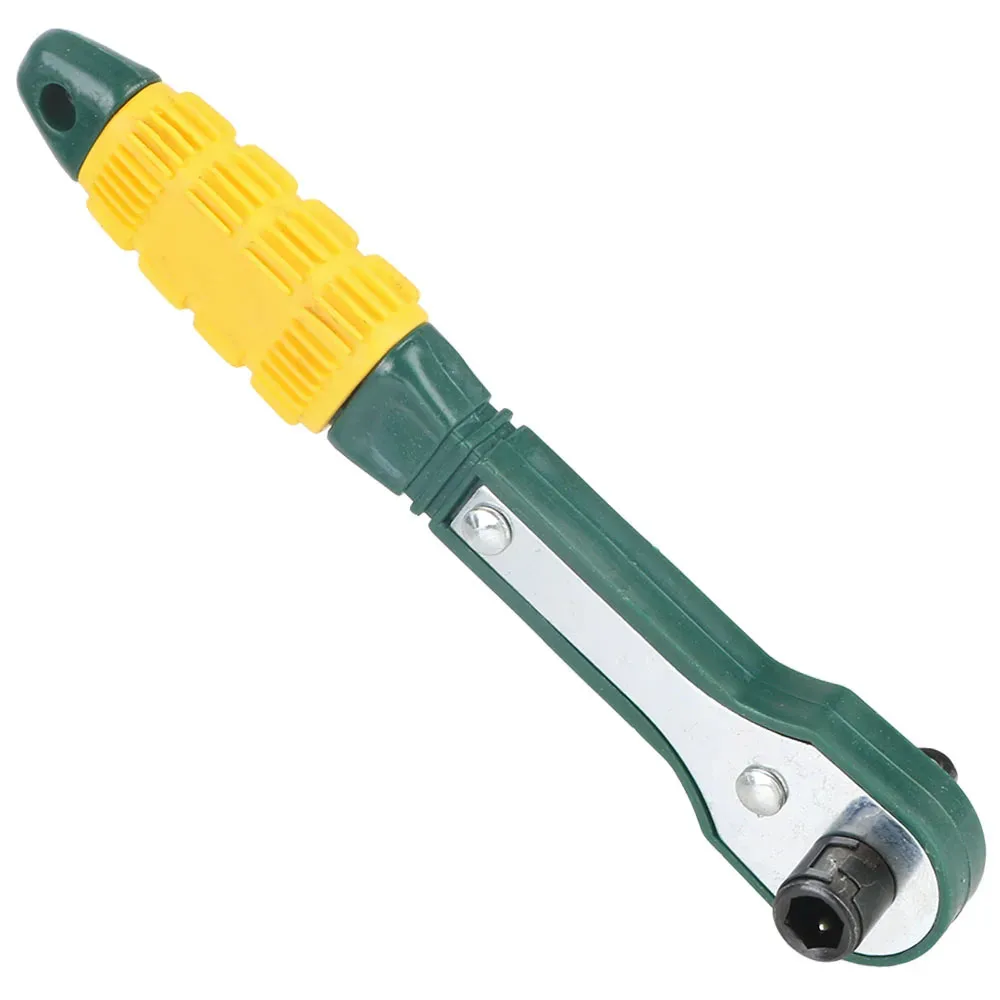 Adjustable Quick Socket Wrench Tools Green Rapid Ratchet Wrench Mini 1/4 Screwdriver Rod Easy to Use 3