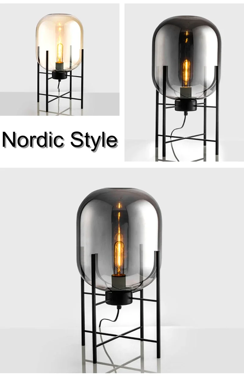 Glass decorative floor lamp