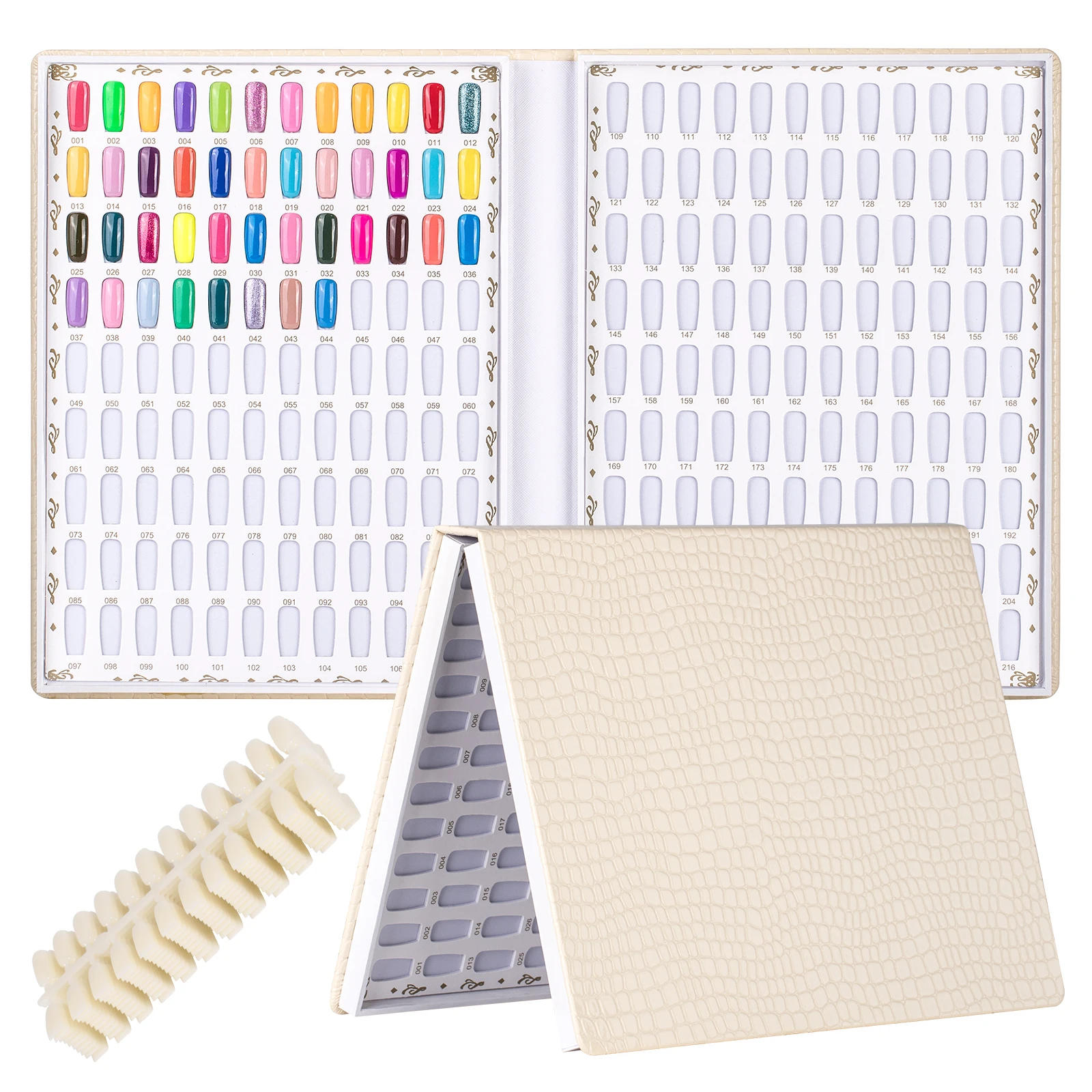 Leather Nail Polish Swatch Chart Display Book for Salon and DIY Nail Art
