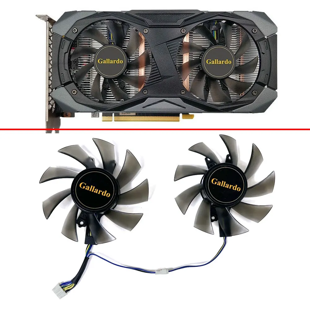 

2pcs Cooling Fan 75MM 4PIN T128015SU GTX1660 shell GPU FAN For MANLI GTX1660 Super Gallardo GTX 1660Ti 6G OC Gallardo video card