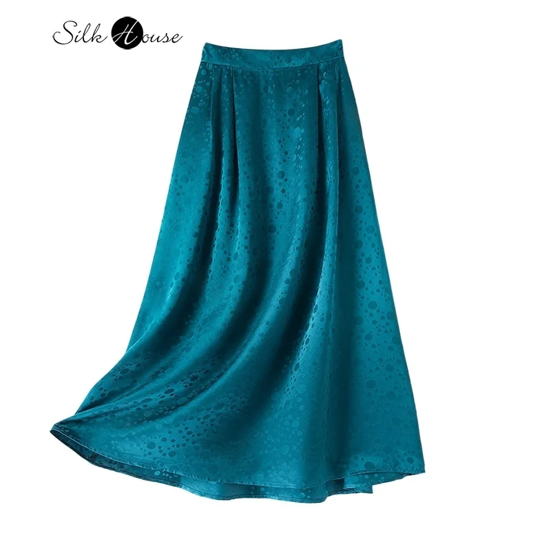 silk-sang-bo-satin-polka-dot-half-length-skirt-sang-si-xiao-a-skirt-temperament-flat-waist-version-high-end-sea-blue