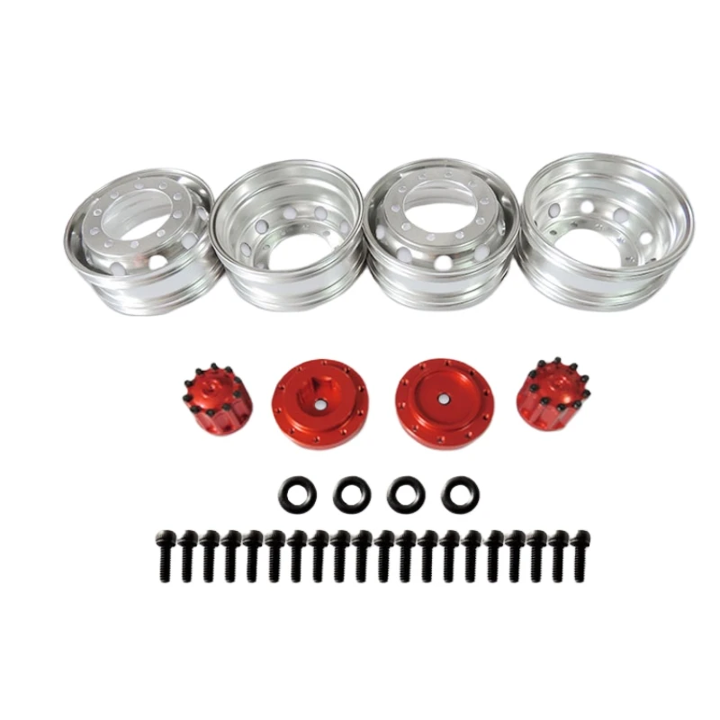 

JDM-61 Full Metal Rear Wheel Hub Narrow Rims for 1 14 Tamiya Tractor Trailer Container Trucks Upgrade Rc Car Toys Universal Part