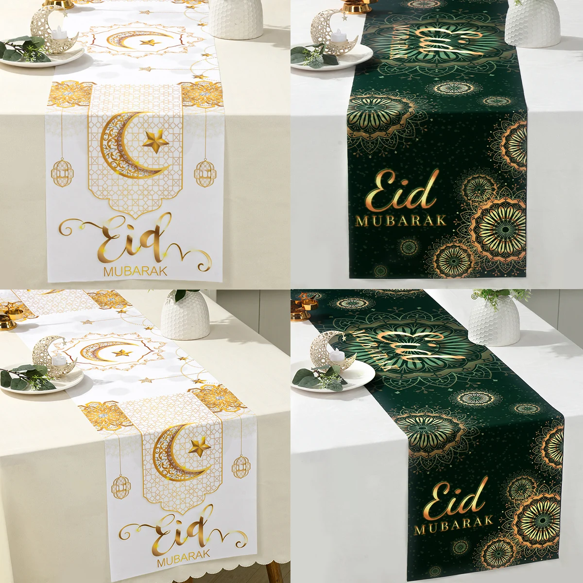 Eid Mubarak Decor Table Runner Ramadan Decor For Home Islamic Muslim Party Supplies Ramadan Kareem Tablecloths Eid Al Adha