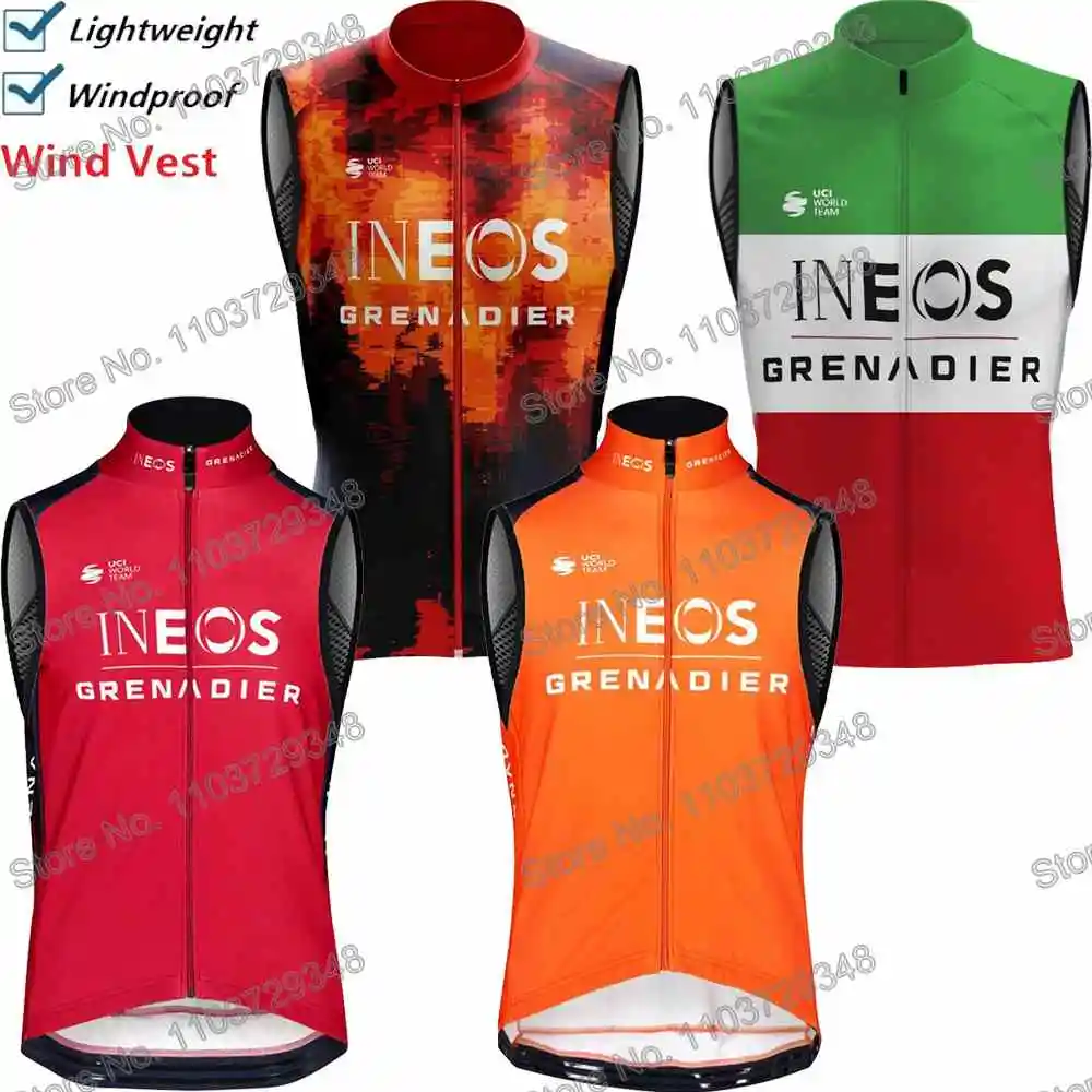 Ineos Grenadier Champion Cycling Vest Windbreaker Men Wind Vest Summer Road Bike Jersey Sleeveless MTB Jacket Filippo Ganna