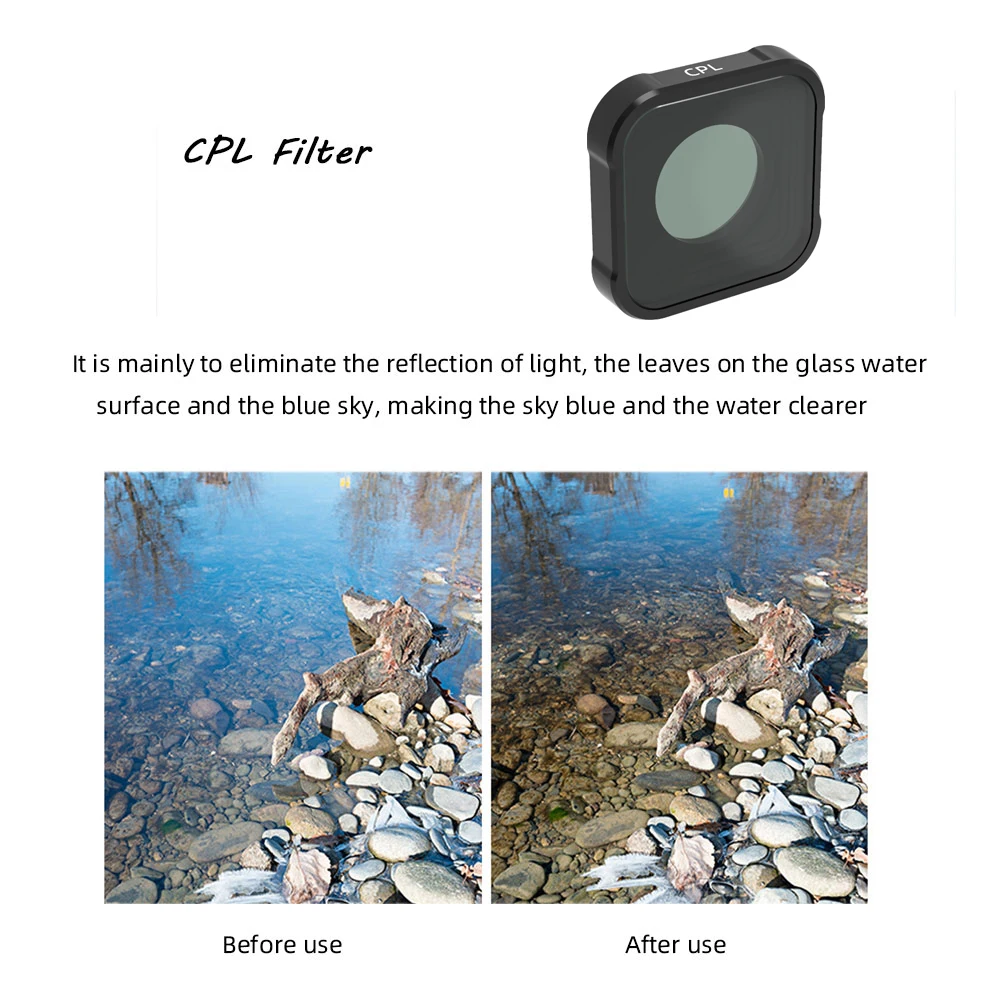 Lens Filter CPL MCUV ND8 16 32 Compatible for GoPro Hero13/12/11MINI/109 Polarizing Lens Filter Kit Lens for GoPro Accessories 6