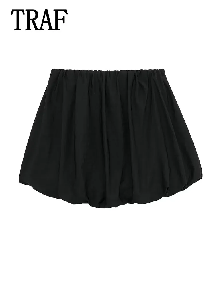 

TRAF Spring Women Mid Rise Short Skirts for Women Office Skort Mini Women's Skirts Vintage Woman Skirt