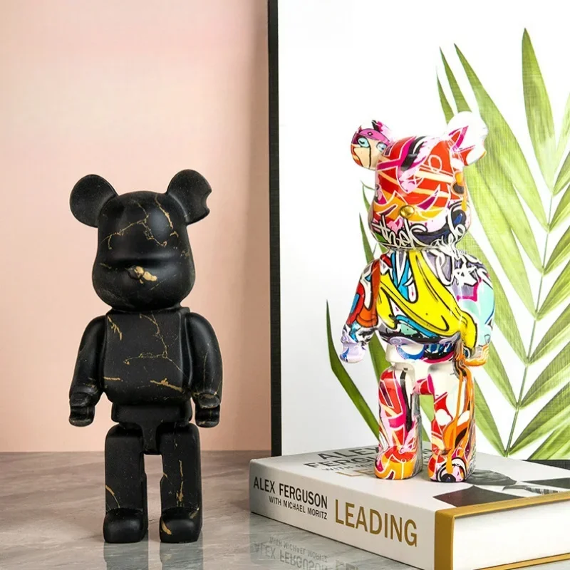 25cm Graffiti Bear Figurines Resin Violent Bear Statues
