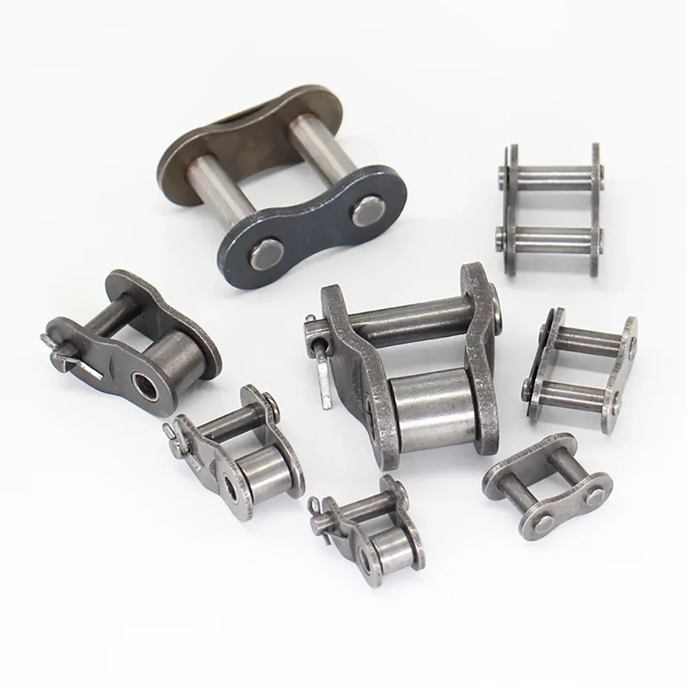Roller Chain Connector Single Row Full/Half Buckle Carbon Steel Industrial Chain Join 04C/05B/06B/08B/10B/12B/16B