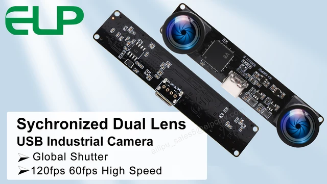 ELP 3D Stereo USB Camera 120 Fps Global Shutter Printer Camera Module With 120 Degree No Distortion Sync With Dual Lens Pc Computer Camera Plug And Play For Raspberry Pi Mac Linux Windows - View #5