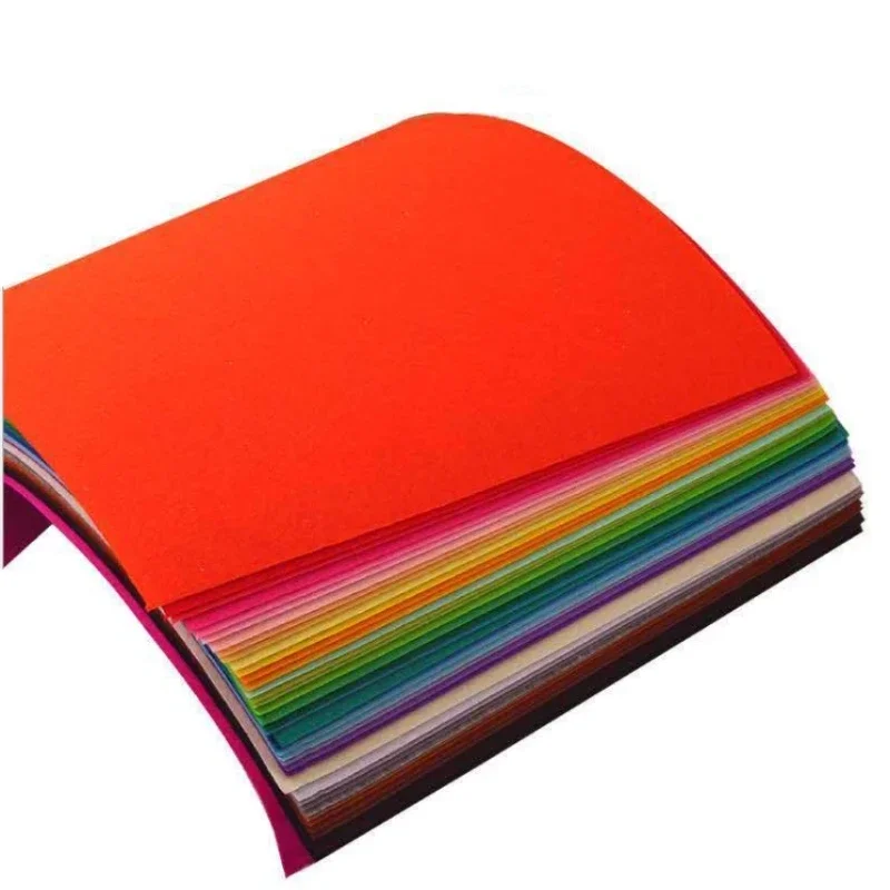 40Pcs 10cm*10cm Handmade DIY K indergarten Handmade Fabric Paper-Cut Cloth Weaving Colored Felt Cloth