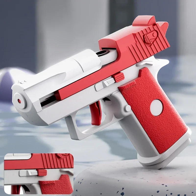 Hot Mini Desert Eagle Mechanical Continuous Firing Water Gun Small Pistol Summer Outdoor Beach Poor Toy Shoot Water Gun for Kids 4