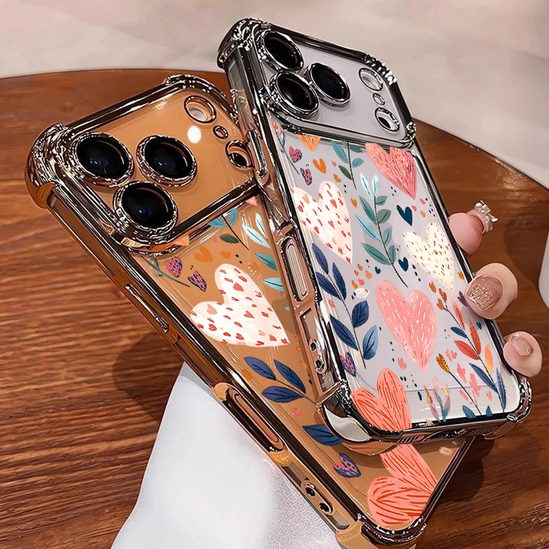 Love Heart Leaves Daisy Phone Case Cover