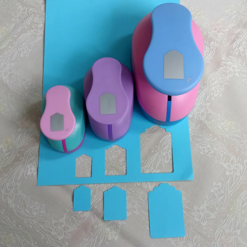 1.5" 2" 3" DIY Paper Tag Photo Frame Card Cutter Scrapbook Large-scale Embossing device Hole Punch Kids Handmade Craft gift paper cutter paper punch hole punching tools paper craft punch circle hole punch embossing maker