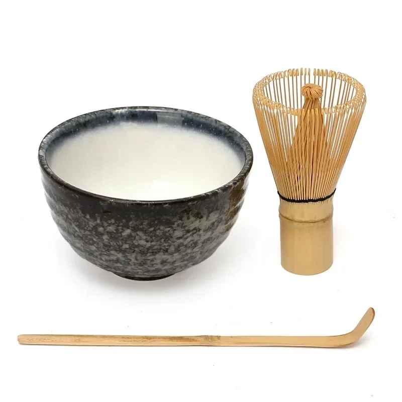 Hot Sale 3pcs sets Bamboo Matcha Tea Ceremony Gift Set with Ceramic Tea Bowl Scoop Powder Whisk Chasen Japanese Teaware Present