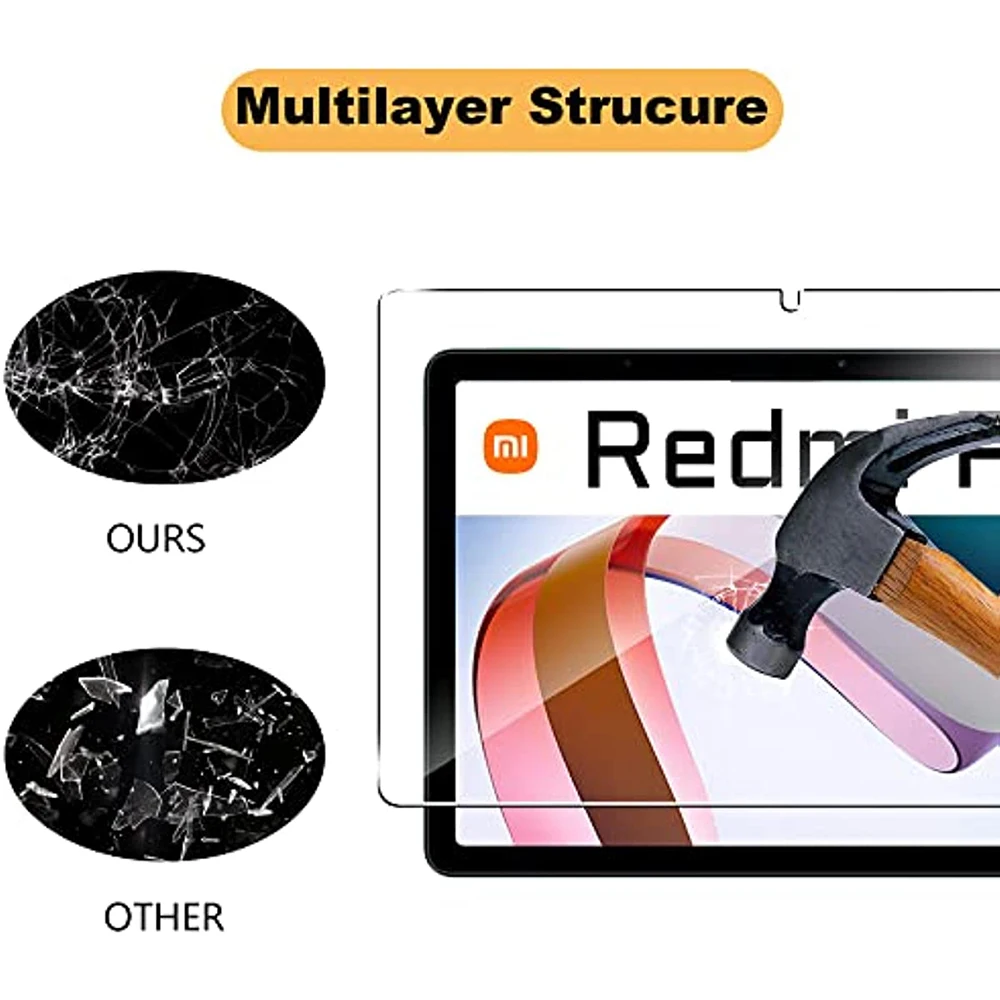 2 Pieces HD Scratch Proof Tempered Glass Screen Protector For Redmi Pad 10.61 Xiaomi MI Redmi Pad SE Redmi Pad 2 11 inch Film 6