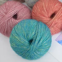 250g Large Bag of Shiny Wool and Mohair Yarn with Colorful Glitter, DIY Materials for Hand-Knitted Gifts, Knitted Autumn and Winter Women's Fashion Sweaters, Scarves, Hats, Shawls, Scarves, Scarves, 10 Gauze Balls Per Bag 1