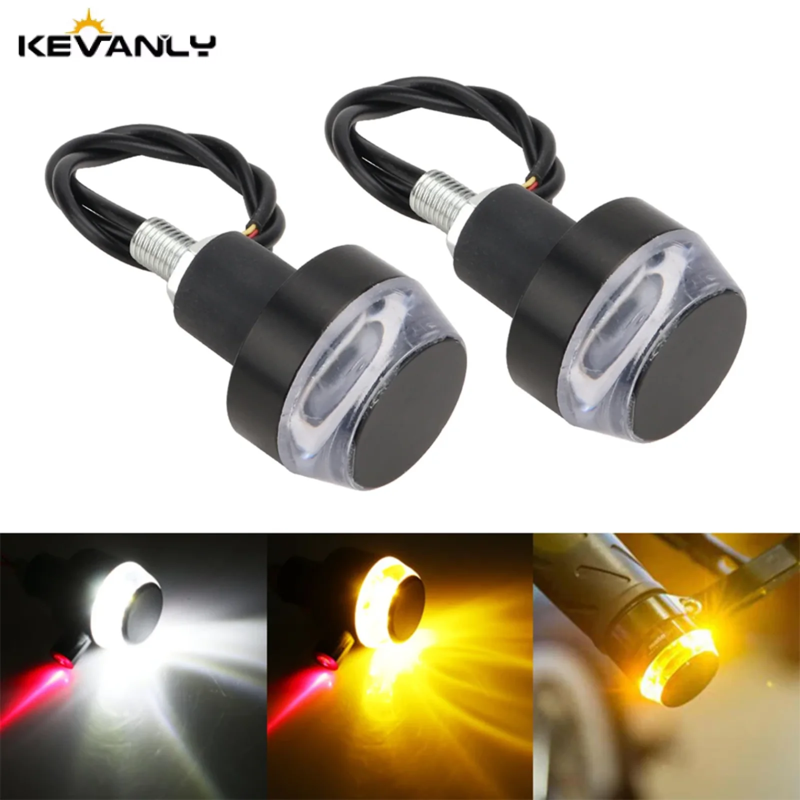 Motorcycle led handlebar lamp 2Pcs Motorcycle led handlebar lamp turn signal driving lights signal light brake light flashing beacon stop lamp parking