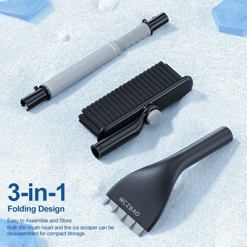 Snow Scraper With Brush Extendable Easy To Assemble And