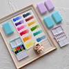 Empty Mini Portable Tri-fold Watercolor Paint Box 12 Grid Travel Palette Artist Beginner Professional Painting Art Supplies 6