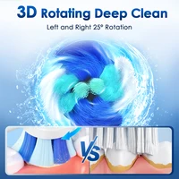 3D Rotating Electric Toothbrush 5 Modes USB Fast Rechargeable Rotary Electric Toothbrush with Travel Case 4 Brush Heads 2