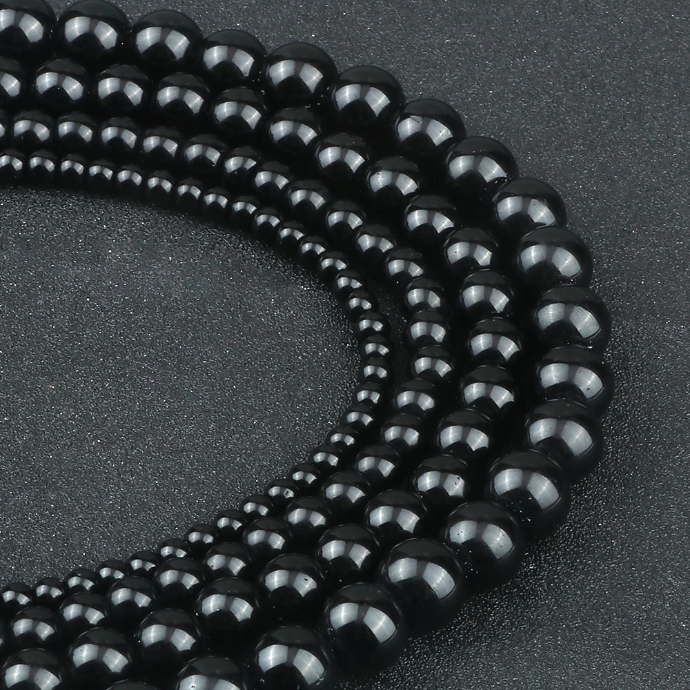 Natural Black Obsidian Stone Bracelet Fat Relief Promote Blood Circulation Anti Anxiety Weight Loss Women Men Jewelry