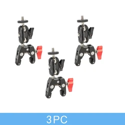 Versatile Metal Super Clamp with 360° Adjustable Ball Head and Multiple Attachment Options (KM0229 3PCS)