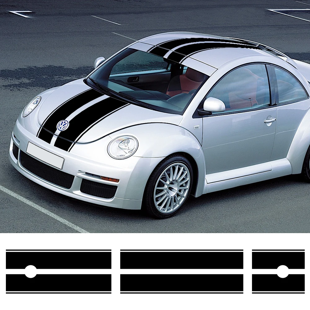 Car Styling Hood Bonnet Roof Rear Trunk Stripes Kit For Volkswagen Beetle A5 Vinyl Decals Stickers Tuning Accessories - Car Body Film - AliExpress