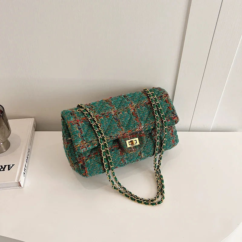 Fashion Women Small Canvas Chain Shoulder Bag High...