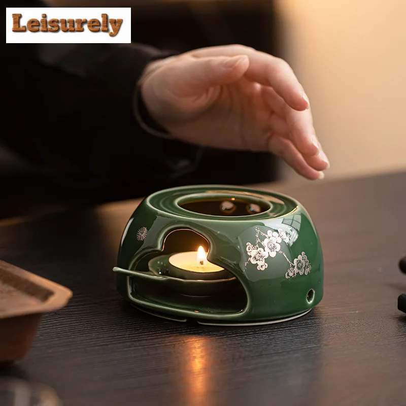 Bronze Gren Warm Tea Stove Teapot Retro Tea Infuser Pot Tea Maker Kettle With Strainer Chinese Tea Set Supplies Ornaments Gifts