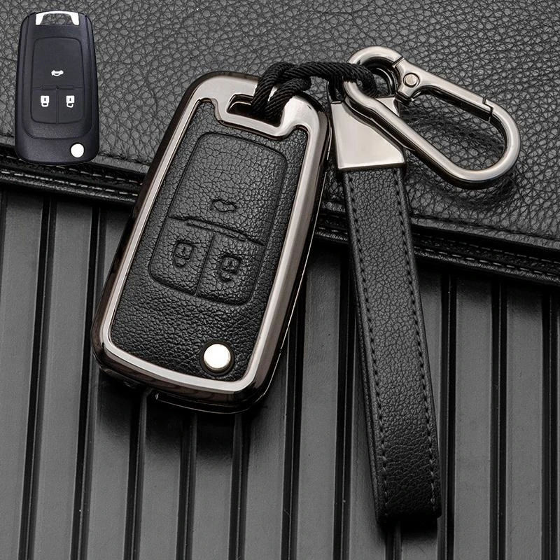 Chevrolet Camaro Cruze SS Sonic Spark Aveo Epica for Buick Lacrosse Encore GL8 Regal 용 아연 합금 가죽 자동차 키 케이스 커버